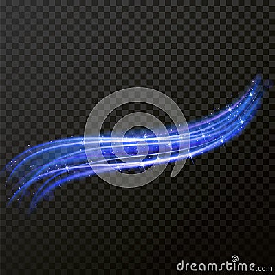 Light multi line tracing effect. Vector fire light flare trace Vector Illustration