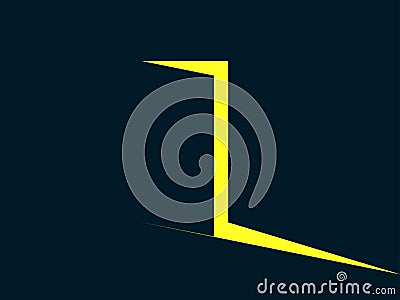 Light from the open door. Yellow light. Vector Vector Illustration