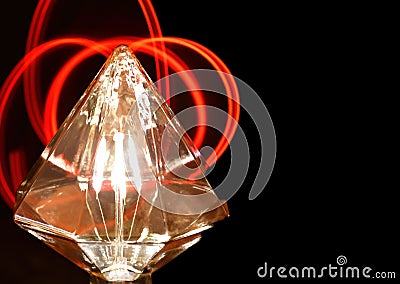 Abstract light painting with an edison type lamp. Stock Photo