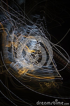 Light Painting Trails with Long Exposure on Digital Camera Stock Photo