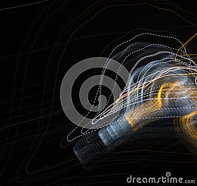 Light Painting Trails with Long Exposure on Digital Camera Stock Photo