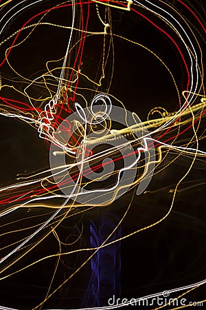 Light Painting Trails with Long Exposure on Digital Camera Stock Photo