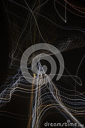 Light Painting Trails with Long Exposure on Digital Camera Stock Photo