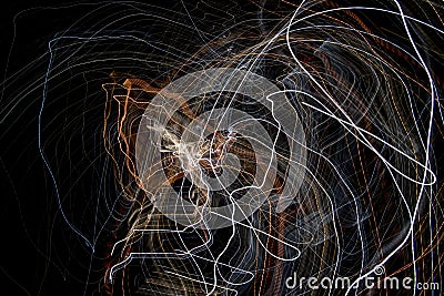 Light Painting Trails with Long Exposure on Digital Camera Stock Photo