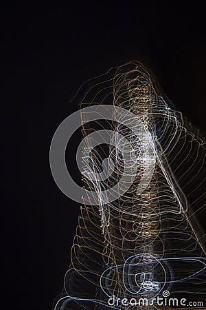 Light Painting Trails with Long Exposure on Digital Camera Stock Photo