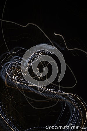 Light Painting Trails with Long Exposure on Digital Camera Stock Photo