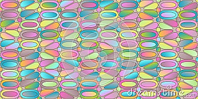 Light Pastel Abstrac Seamless Pattern of Geometric Shapes of Different Gradient Colors Vector Illustration