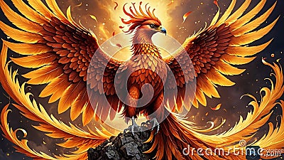 Light of pheonix?bird generate ai Stock Photo