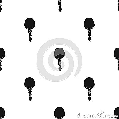 Light pigtail.Back hairstyle single icon in black style vector symbol stock illustration web. Vector Illustration