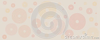Light Pink and Brown Minimal Geometric Pattern Background With Concentric Circles, Multi Purpose Template, Round Shapes Vector Illustration