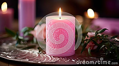 light pink candle Cartoon Illustration