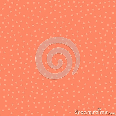 Light polka dots pattern on coral background. Vector Illustration