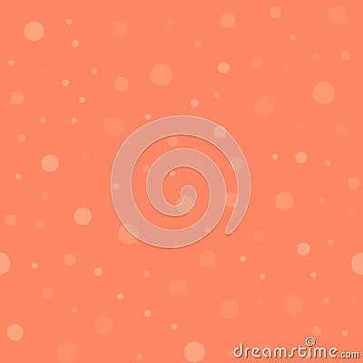 Light polka dots seamless pattern on coral background Cartoon Illustration