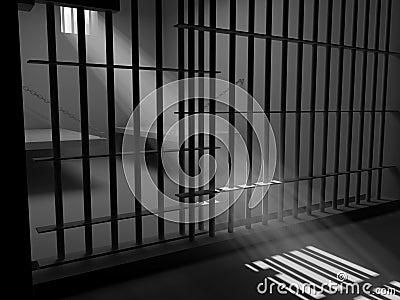 Light in prison Cartoon Illustration