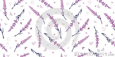 Light purple lavender repeat pattern design. Vector Illustration