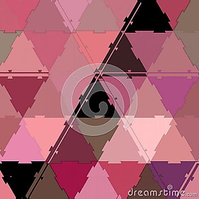 Light purple, pink mosaic background with triangles, continuous pattern Stock Photo