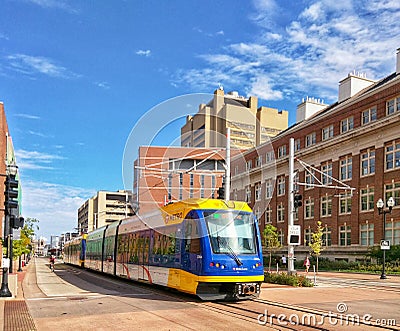 Light Rail train in Minneapolis Minnesota Editorial Stock Photo