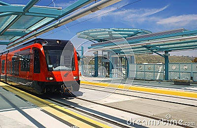 Light rail trolley Stock Photo