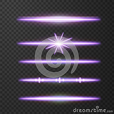 Light realistic curve. Magical sparkling pink glow effect Vector Illustration