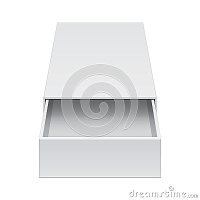 Light Realistic Package Sliding Box Opened. Vector Illustration