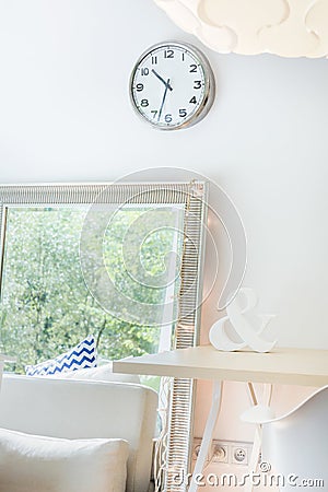 Light room with decorative mirror Stock Photo