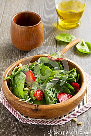 Light salad with spinach Stock Photo