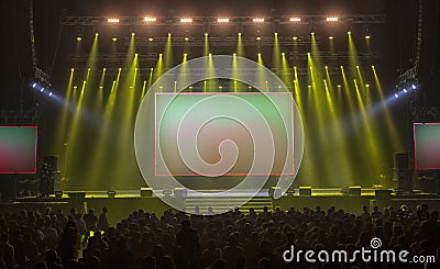 Light from the scene during the concert. Editorial Stock Photo