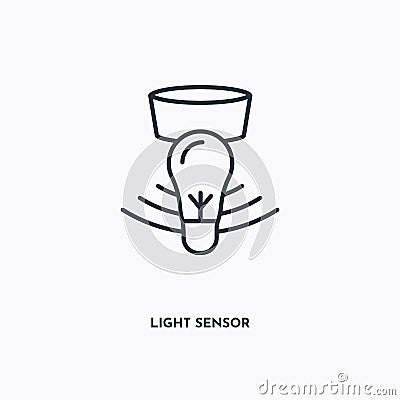 Light Sensor outline icon. Simple linear element illustration. Isolated line Light Sensor icon on white background. Thin stroke Vector Illustration