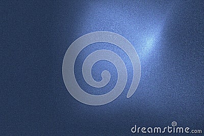 Light shining on blue wave metallic wall in dark room, abstract texture background Stock Photo