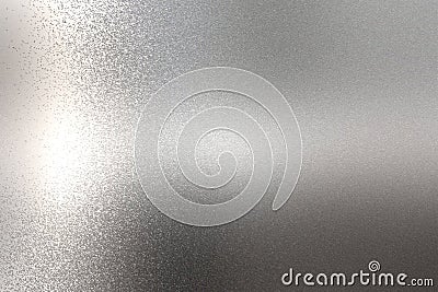 Light shining on rough chrome metal wall texture, abstract background Stock Photo