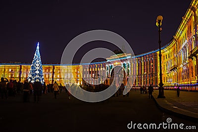 Light show on Palace square Stock Photo