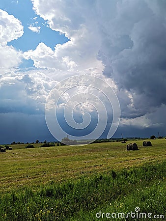 Light in the sky after a thunderstorm Stock Photo