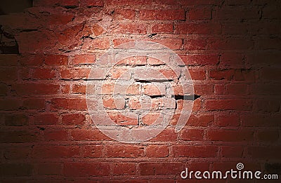 A light spot on a brick wall Stock Photo