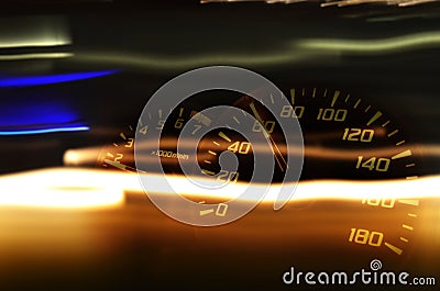 Light Streak and Speed Dial Stock Photo