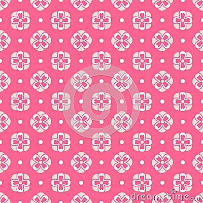 Light summer seamless pattern. Fond pink, white Stock Photo