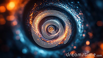 light swirl, A beautiful, swirling light spiral against a dark background, creating a stunning visual effect that conveys both Stock Photo