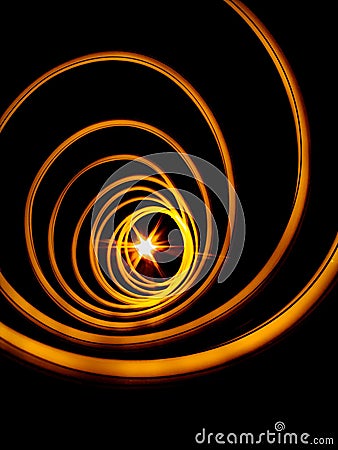 Light swirls on a black background, abstract Stock Photo