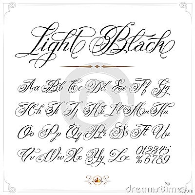 Light Tattoo Font Vector Illustration | CartoonDealer.com #72853780