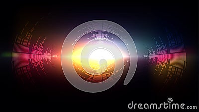 Light tech big bang sound Vector Illustration