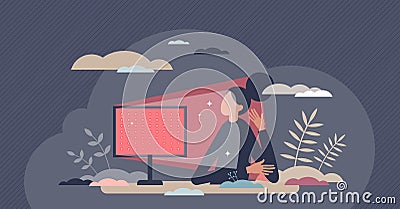 Light therapy and skin phototherapy for health conditions tiny person concept Vector Illustration