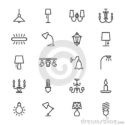 Light thin icons Vector Illustration