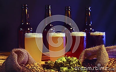 Light to Dark Beer Rainbow Stock Photo