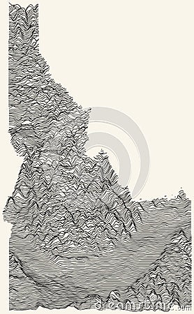 Light topographic map of Idaho, USA Vector Illustration