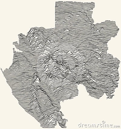 Light topographic map of Gabon Vector Illustration
