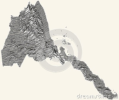 Light topographic map of the State of Eritrea Vector Illustration