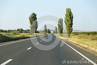 Cars entering and exiting Galati city Editorial Stock Photo