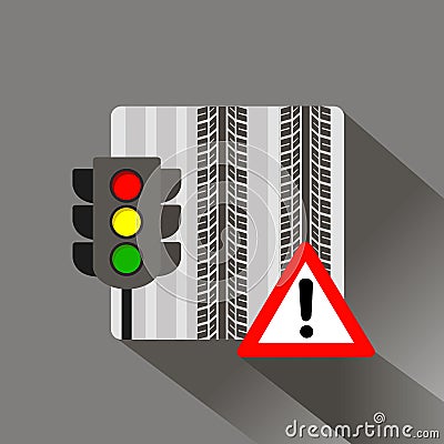 Light traffic vector stoplight semaphore stop Vector Illustration