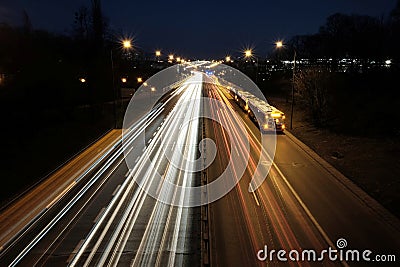 Traffic in the night Stock Photo