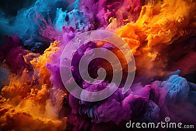 Light trails in powder holi energetic, holi festival image download Stock Photo