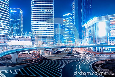 The light trails on the steet Stock Photo